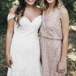 Adrianna Papell Nude Beaded/Sequin Dress